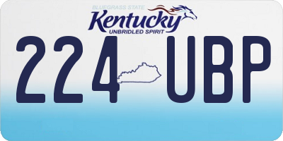 KY license plate 224UBP