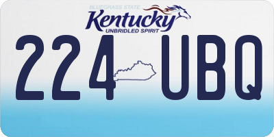 KY license plate 224UBQ