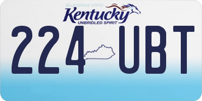 KY license plate 224UBT