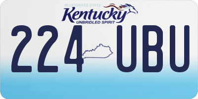 KY license plate 224UBU