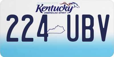 KY license plate 224UBV
