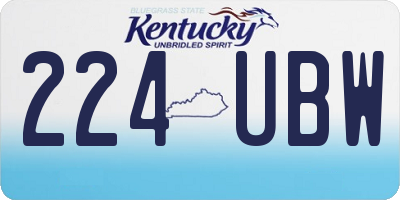 KY license plate 224UBW