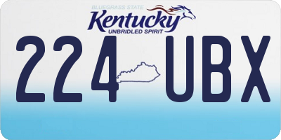 KY license plate 224UBX