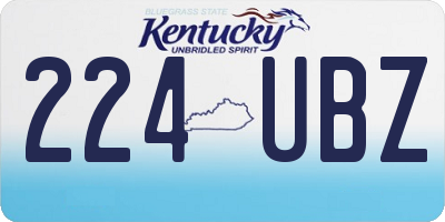 KY license plate 224UBZ