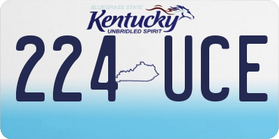 KY license plate 224UCE