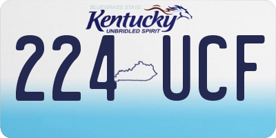 KY license plate 224UCF
