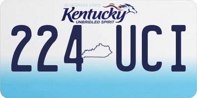 KY license plate 224UCI