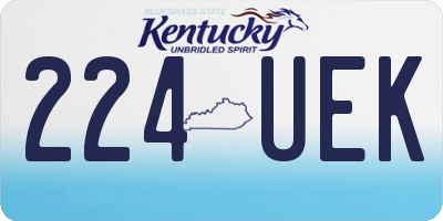 KY license plate 224UEK