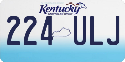 KY license plate 224ULJ