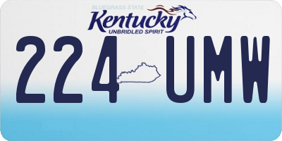 KY license plate 224UMW