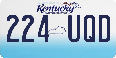 KY license plate 224UQD