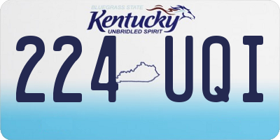 KY license plate 224UQI