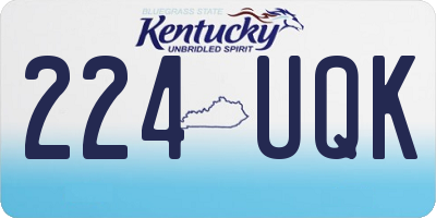 KY license plate 224UQK