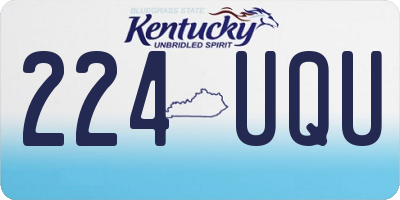 KY license plate 224UQU