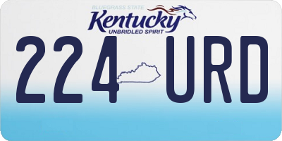 KY license plate 224URD