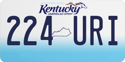 KY license plate 224URI
