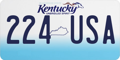 KY license plate 224USA