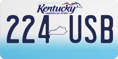 KY license plate 224USB