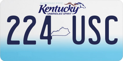 KY license plate 224USC