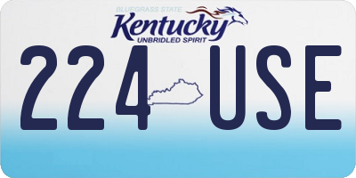KY license plate 224USE