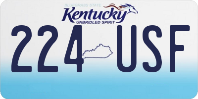 KY license plate 224USF
