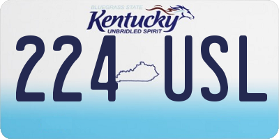 KY license plate 224USL