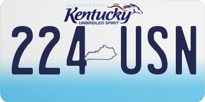 KY license plate 224USN
