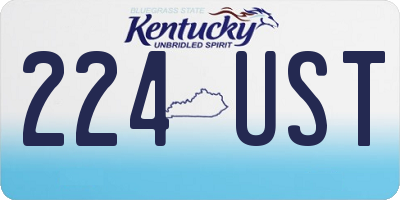 KY license plate 224UST