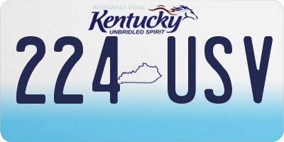 KY license plate 224USV