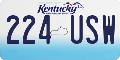 KY license plate 224USW