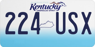 KY license plate 224USX