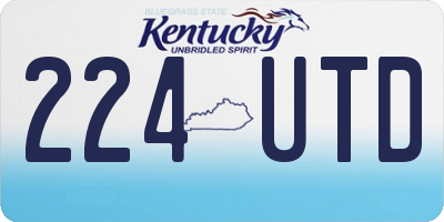 KY license plate 224UTD