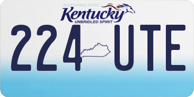 KY license plate 224UTE