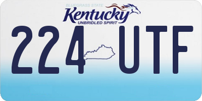 KY license plate 224UTF