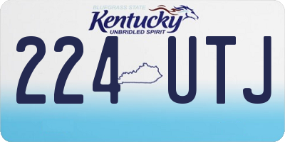 KY license plate 224UTJ