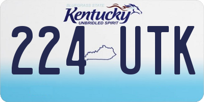 KY license plate 224UTK