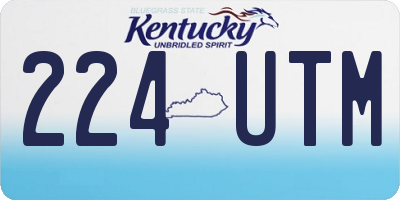 KY license plate 224UTM