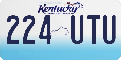 KY license plate 224UTU