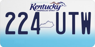 KY license plate 224UTW