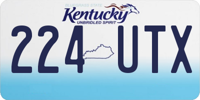 KY license plate 224UTX