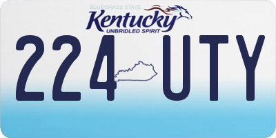 KY license plate 224UTY