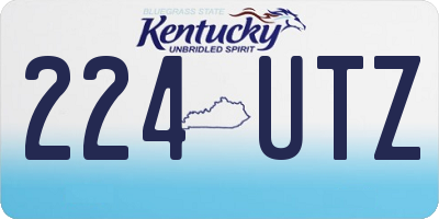 KY license plate 224UTZ