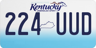 KY license plate 224UUD