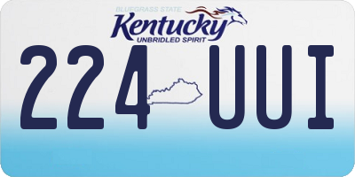 KY license plate 224UUI