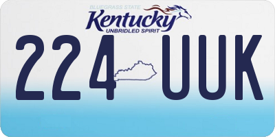 KY license plate 224UUK