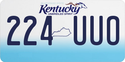 KY license plate 224UUO