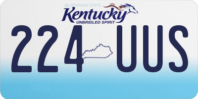 KY license plate 224UUS