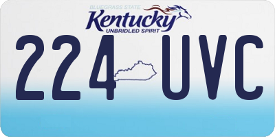 KY license plate 224UVC