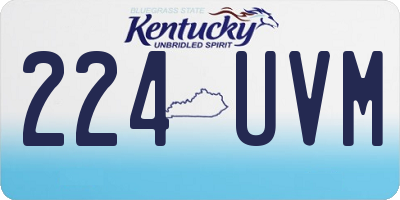 KY license plate 224UVM