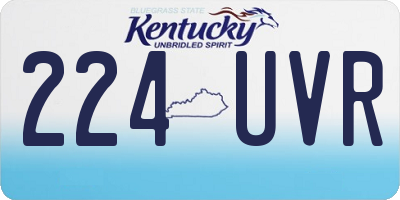 KY license plate 224UVR